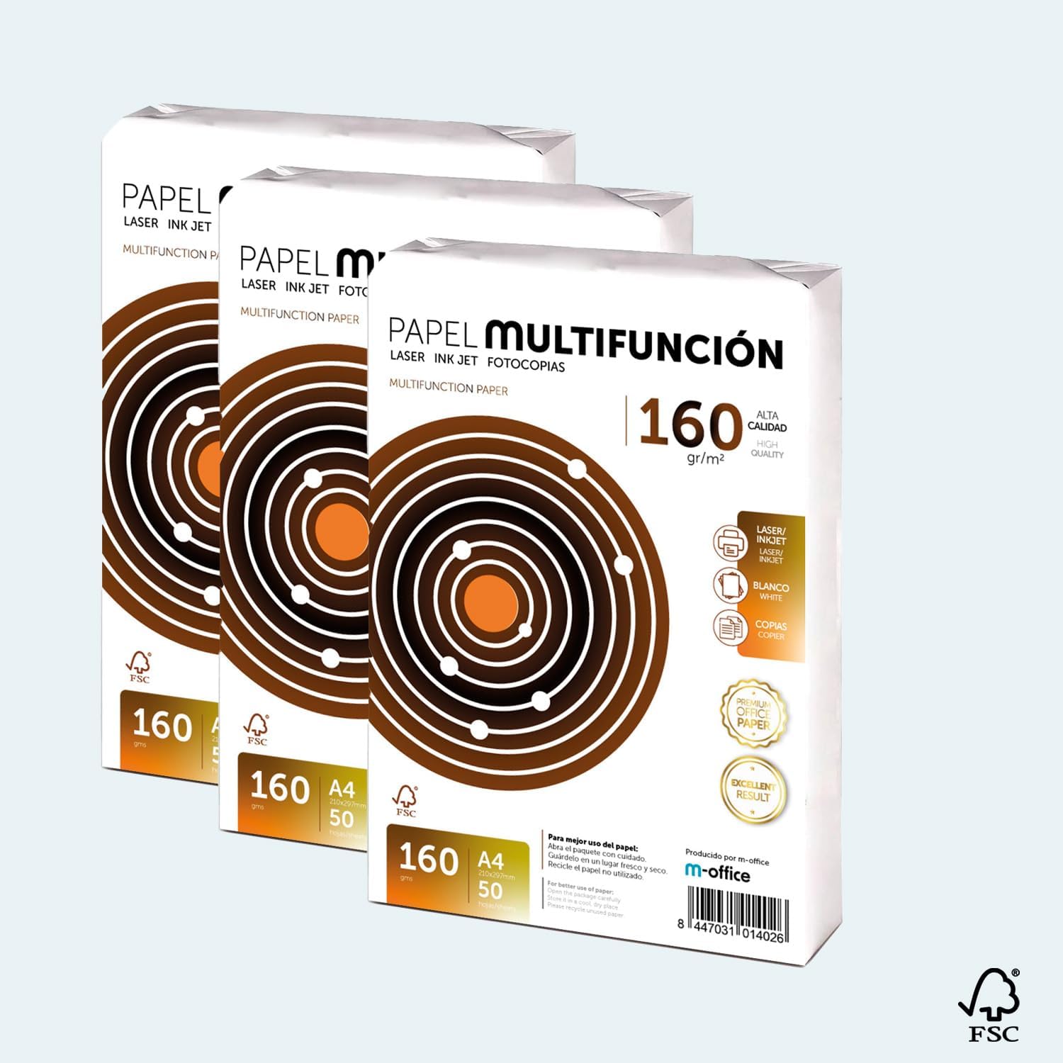 Thumbnail 6 de Fogli A4 160 g/m² 100 fogli – Carta multiuso per stampante Laser, getto d'inchiostro, fotocopiatrice e fax