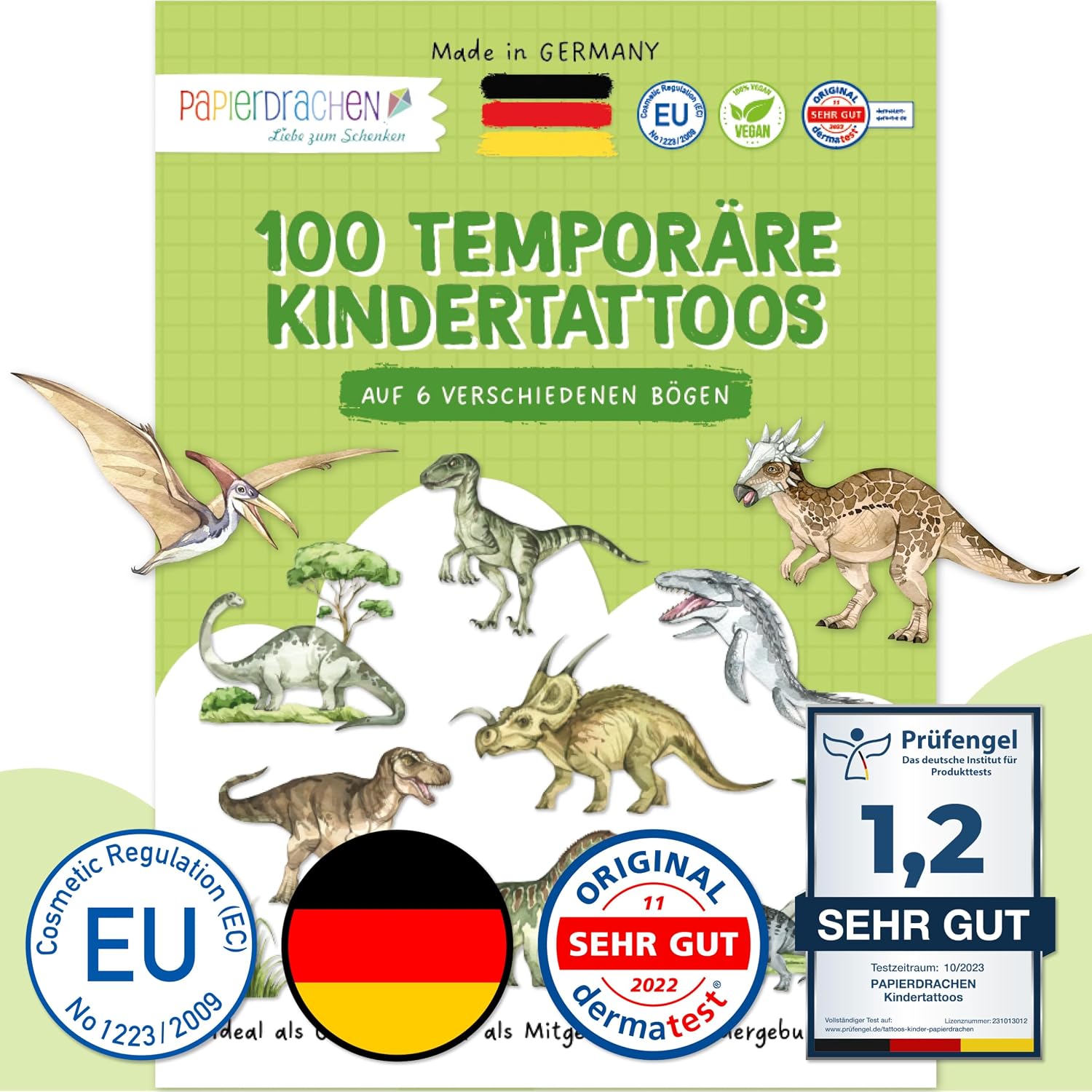 Detalle de Papierdrachen Kindertattoos Set 27 Motive