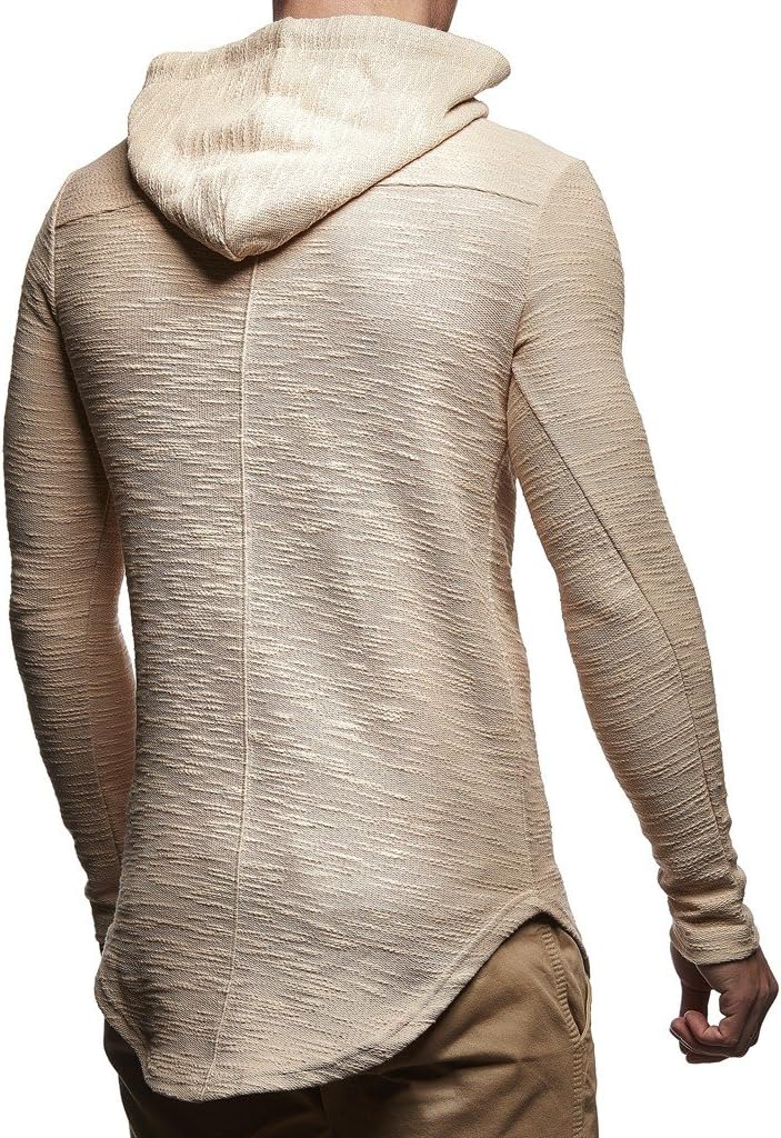 Detalle de Leif Nelson Felpa con Cappuccio Uomo LN-6300: stile pulito, comfort quotidiano
