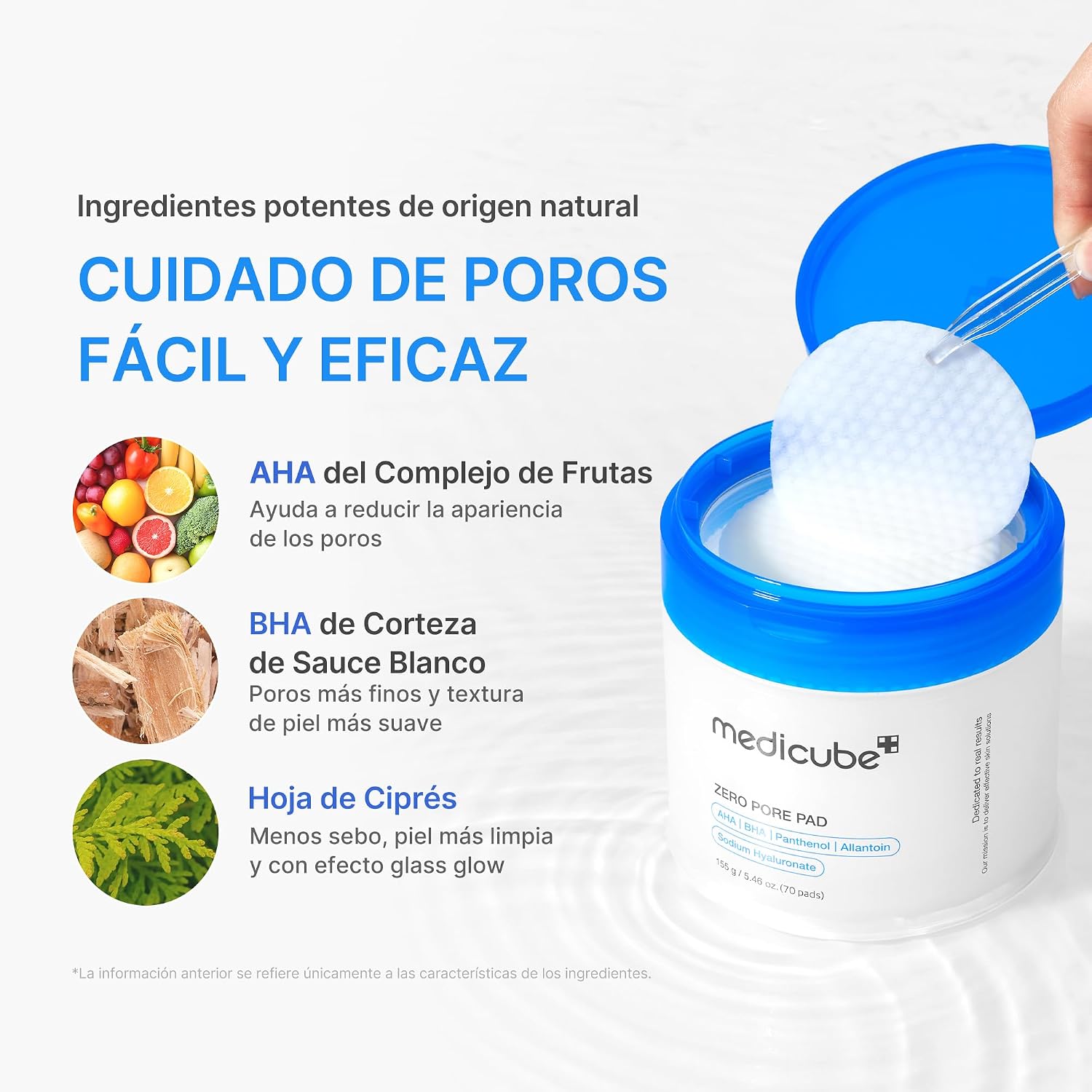Thumbnail 3 de medicube 2.0 Tónicas faciales de doble textura con 4,5% ácido láctico AHA y almohadillas Zero Pore (70 unidades)