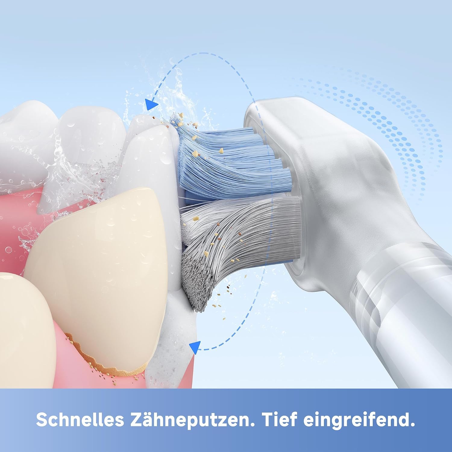Detalle 2 de Mova Fresh SweepDrive™ – Elektrische Zahnbürste, Schwarz, Typ-C Laden, 3-in-1 Bürstenkopf