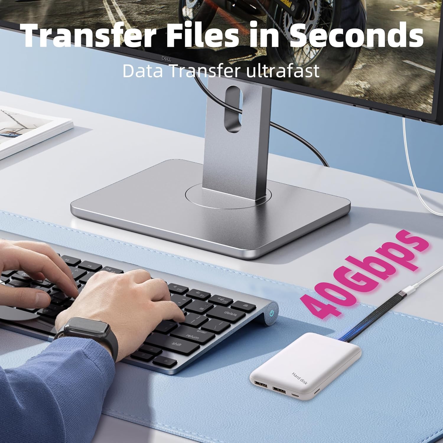 Thumbnail 1 de RIIEYOCA 100W USB-C Extension Cable (Short) – 40Gbps data, PD fast charging and 8K@60Hz video support