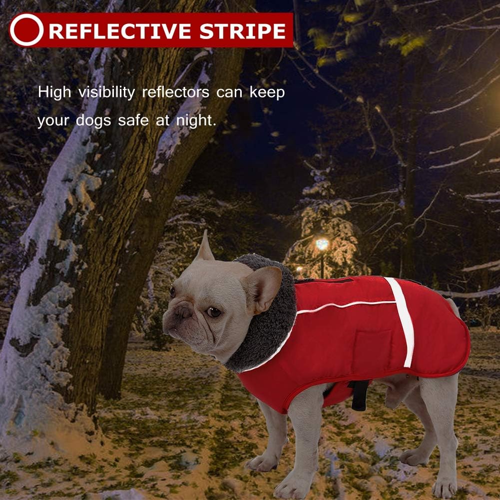 Detalle de Warm Dog Coat Reflective Winter Jacket, X-Large Fleece-Lined Vest