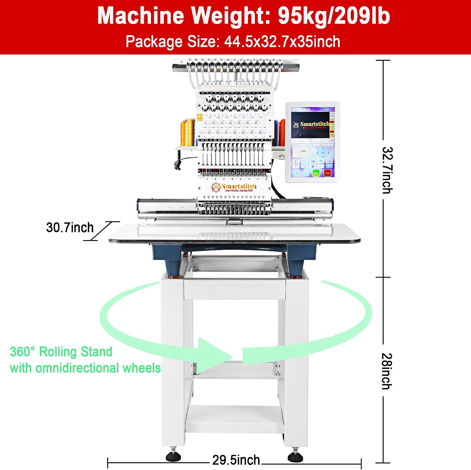 Detalle 1 de Smartstitch Commercial Embroidery Machine 15 Needles