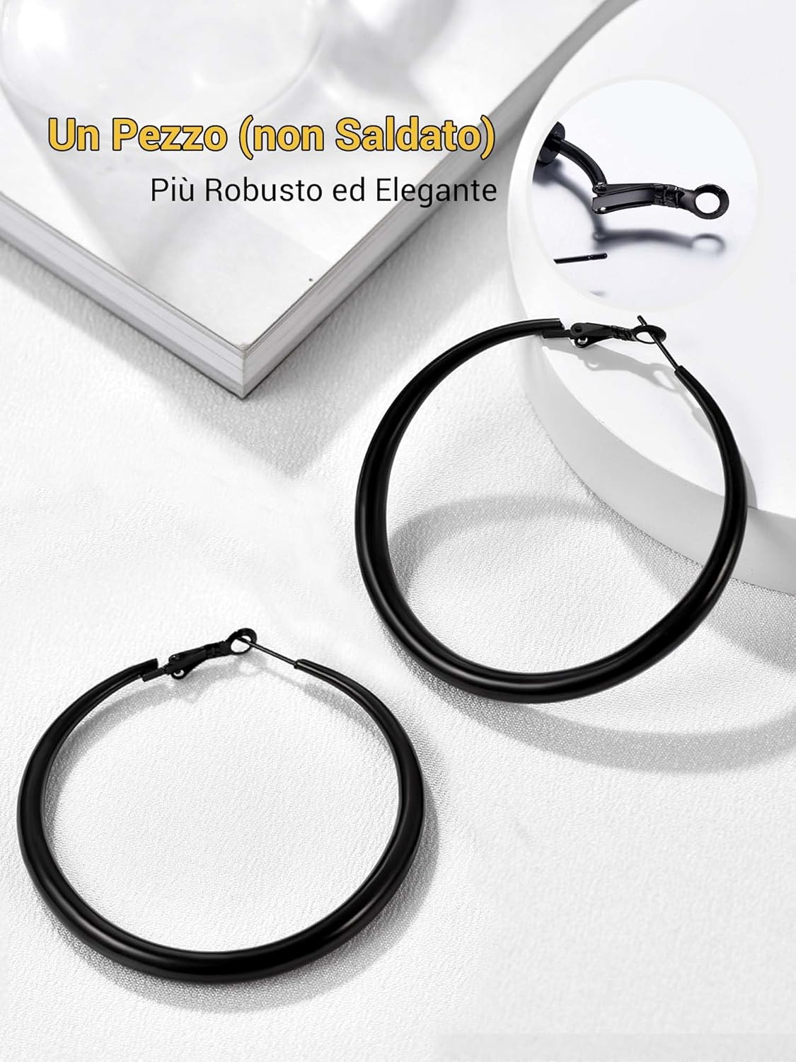 Thumbnail 6 de PROSTEEL orecchini a cerchio in acciaio chirurgico 316L 40/60/80 mm con confezione regalo