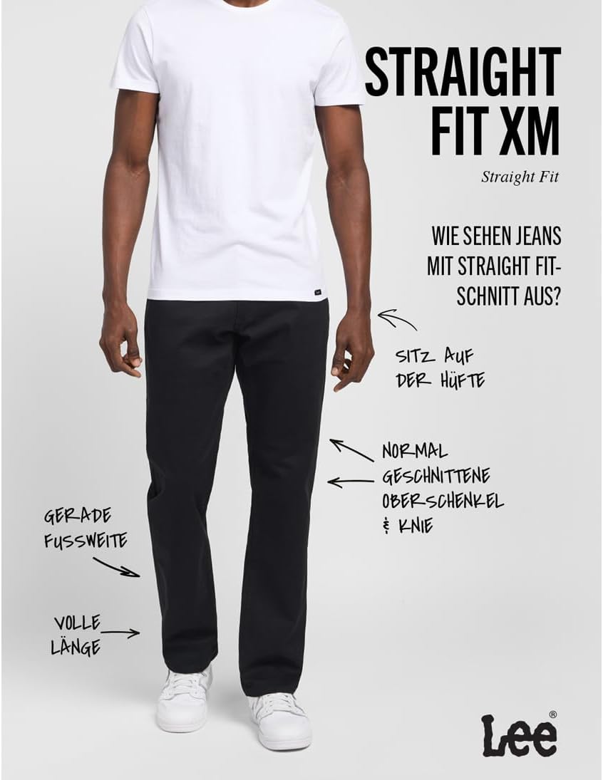 Detalle de Lee Herren Jeans Straight Fit Xm – Zeitlose Straight-Jeans mit moderner Silhouette