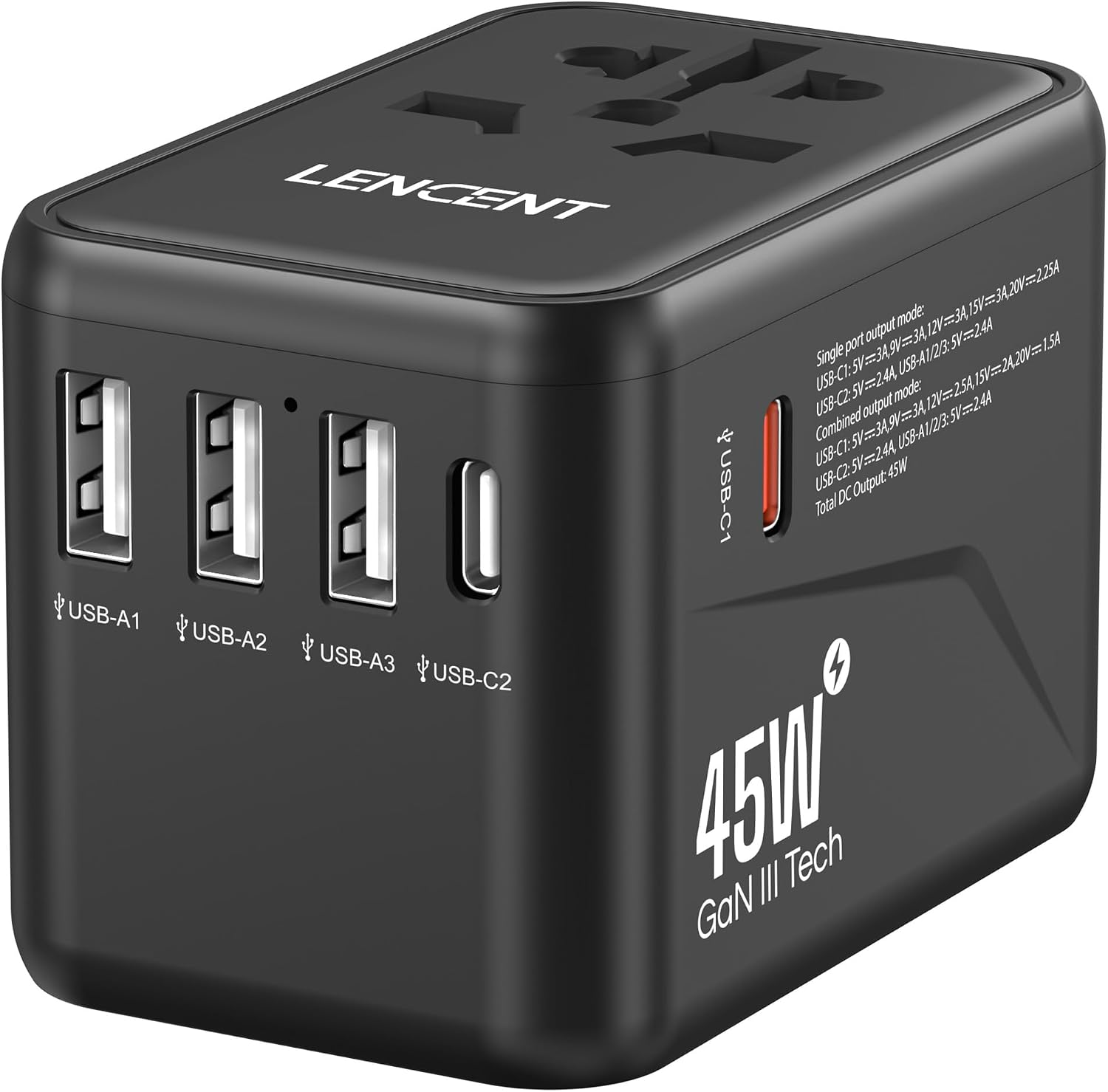 Detalle de LENCENT 45W Adaptateur de voyage universel