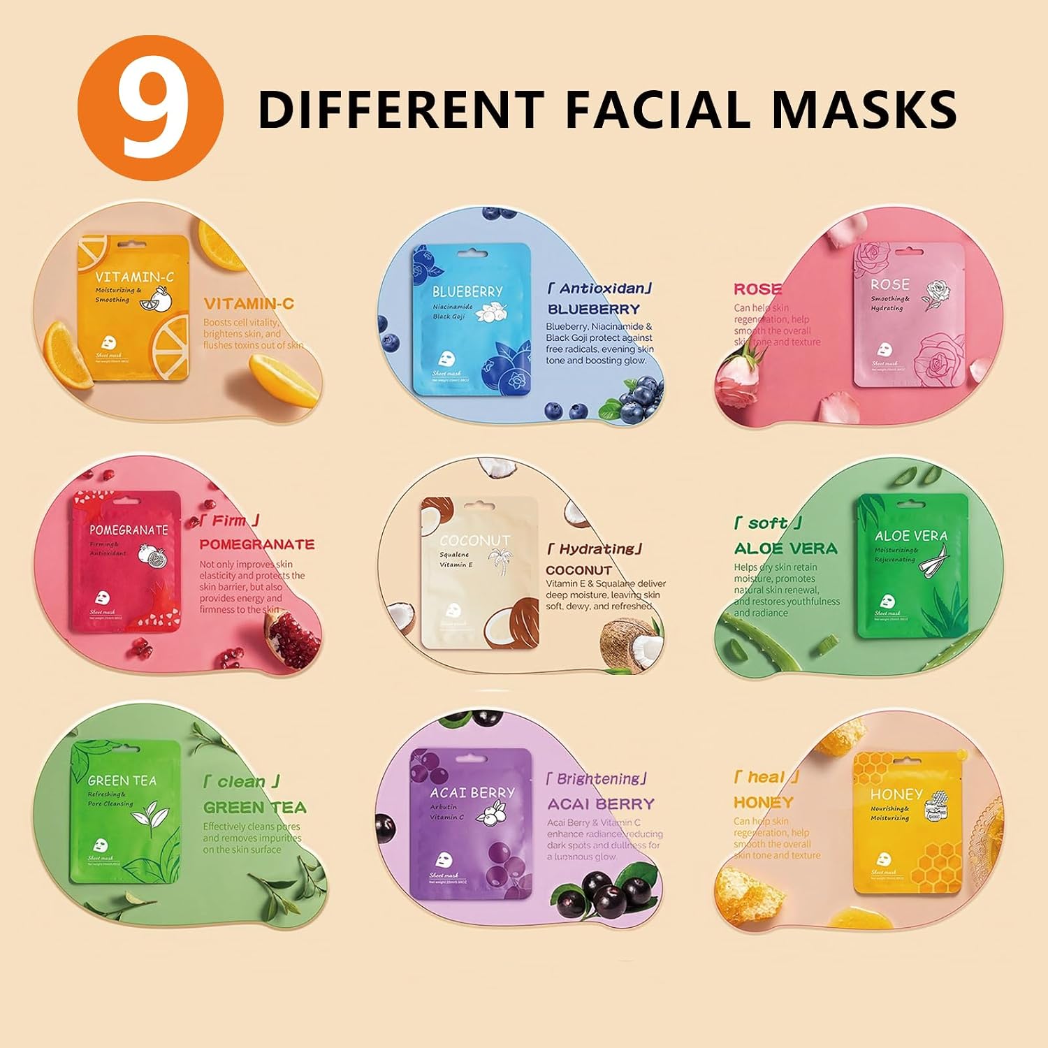 Thumbnail 1 de Meleell Face Masks 18-Pack