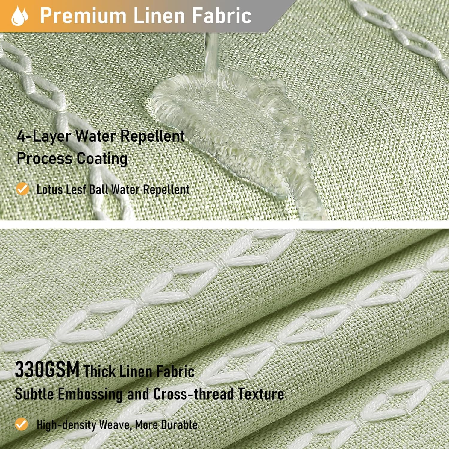 Detalle 2 de BTTN Sage Green Shower Curtain 72x72
