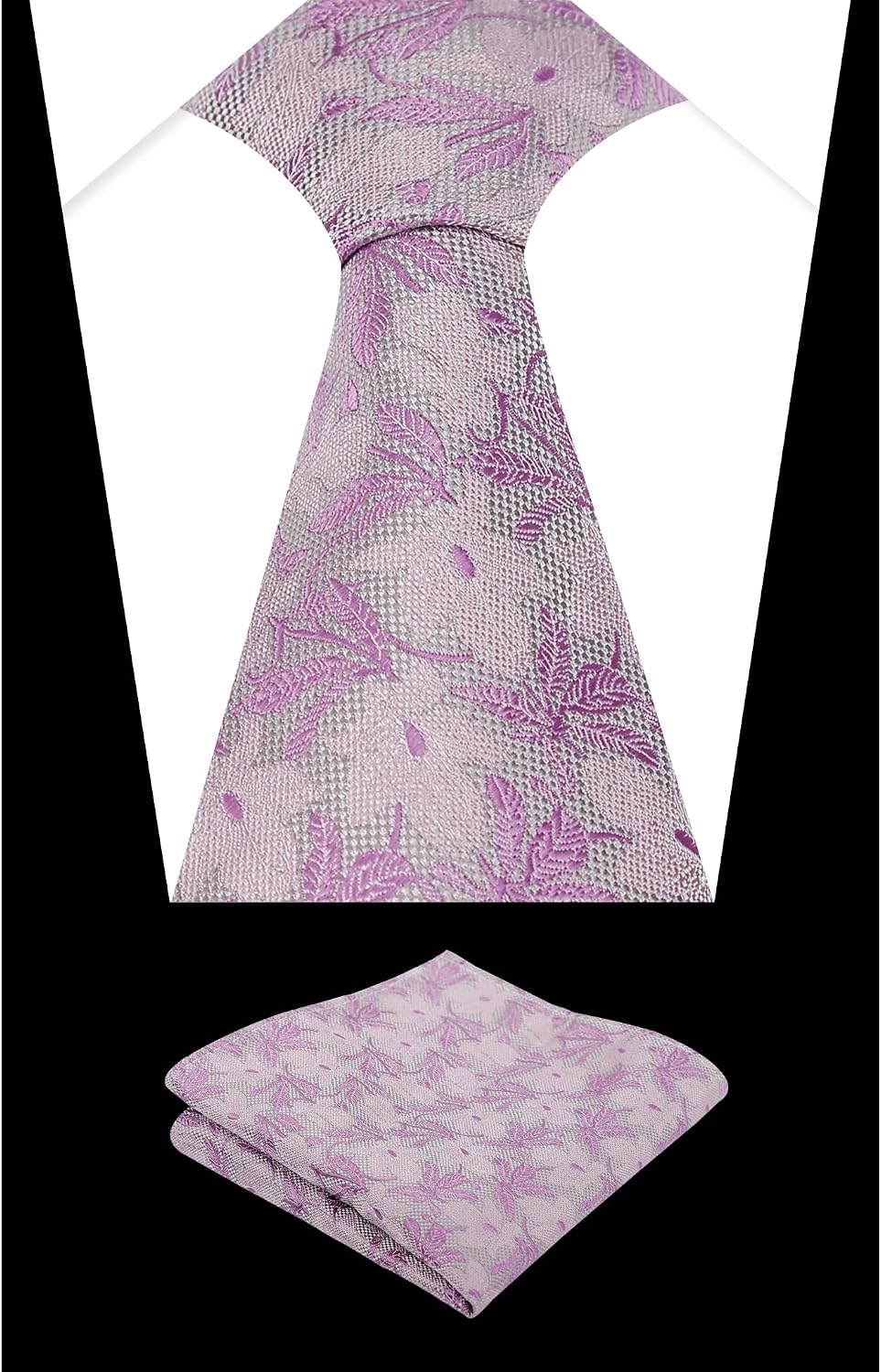 Detalle de Alizeal Mens Flower Necktie Daisy Floral Wedding Set – Multicolour Tie & Pocket Square