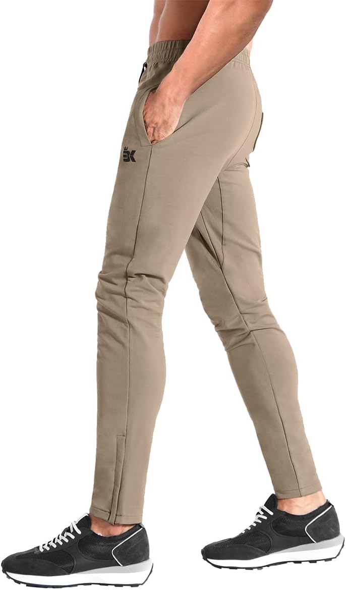 Detalle 2 de BROKIG Mens Zip Gym Joggers Slim Fit Trousers