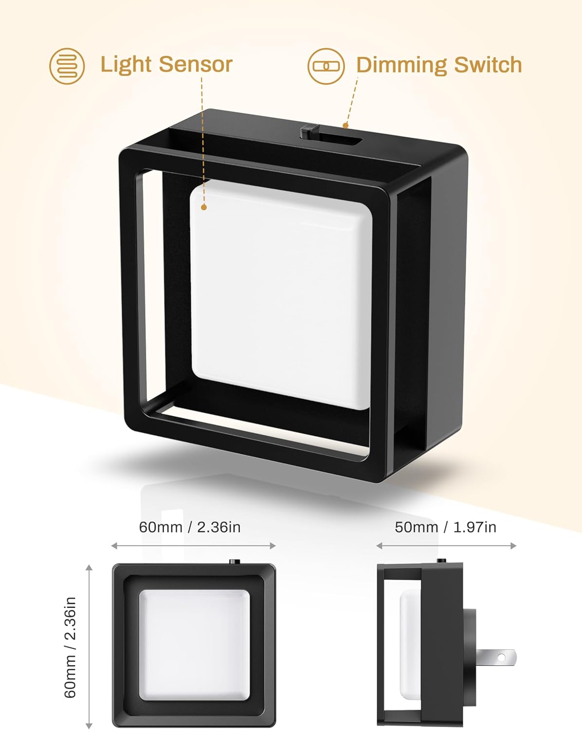 Detalle 1 de DORESshop Plug-In LED Night Light, 3000K