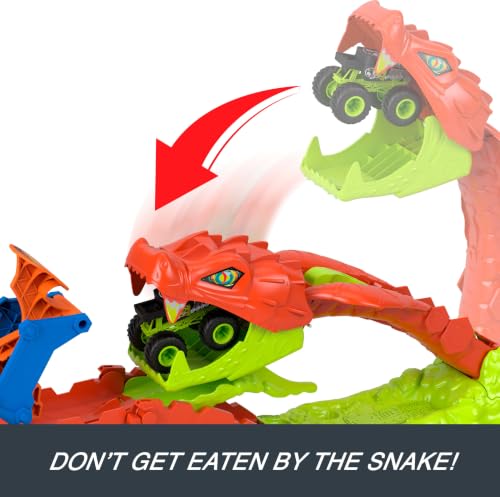 Detalle de Hot Wheels Monster Trucks Snake Slam Takedown & Exclusive Bone Shaker