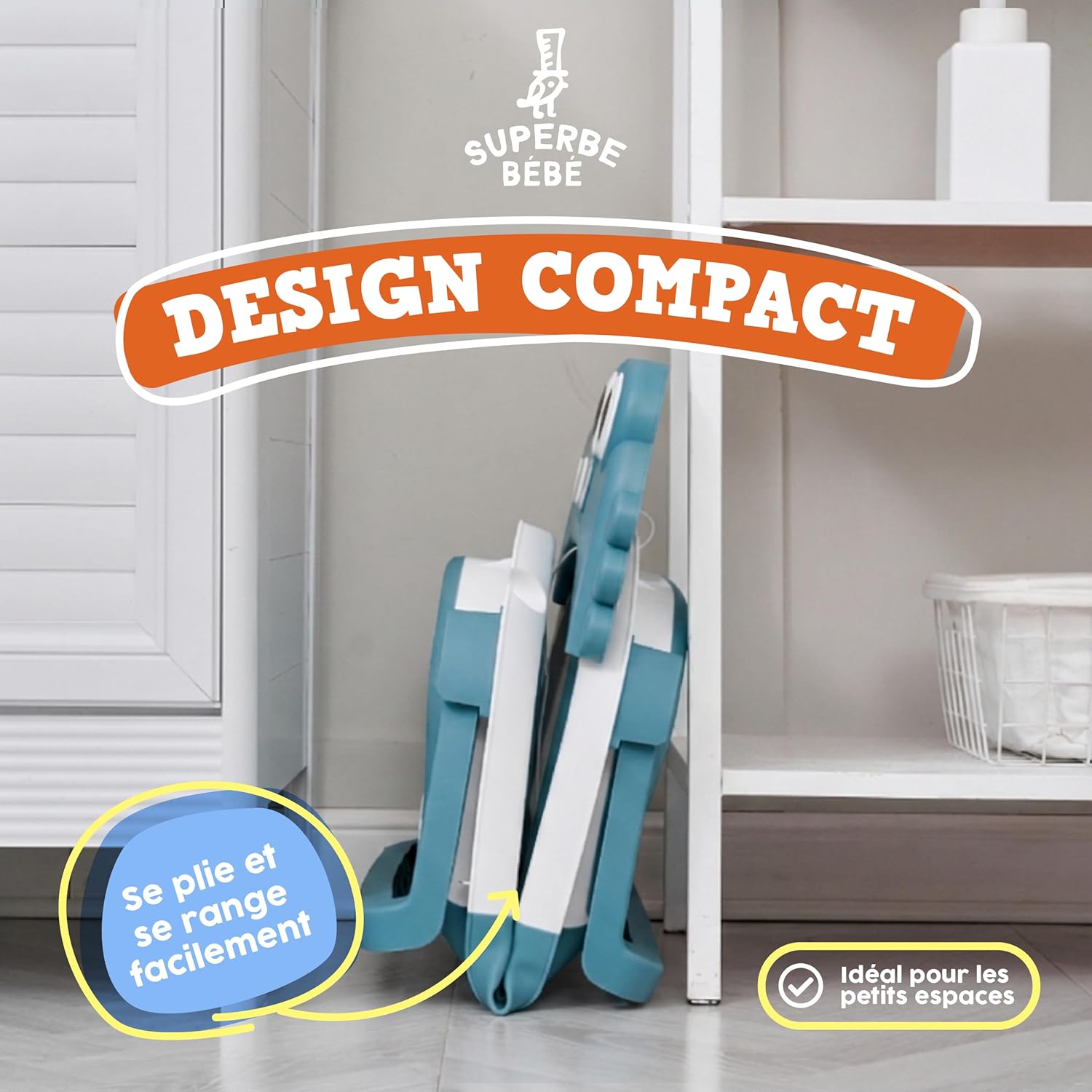 Thumbnail 1 de Baignoire bébé pliable XXL avec coussin de bain et thermomètre intégré