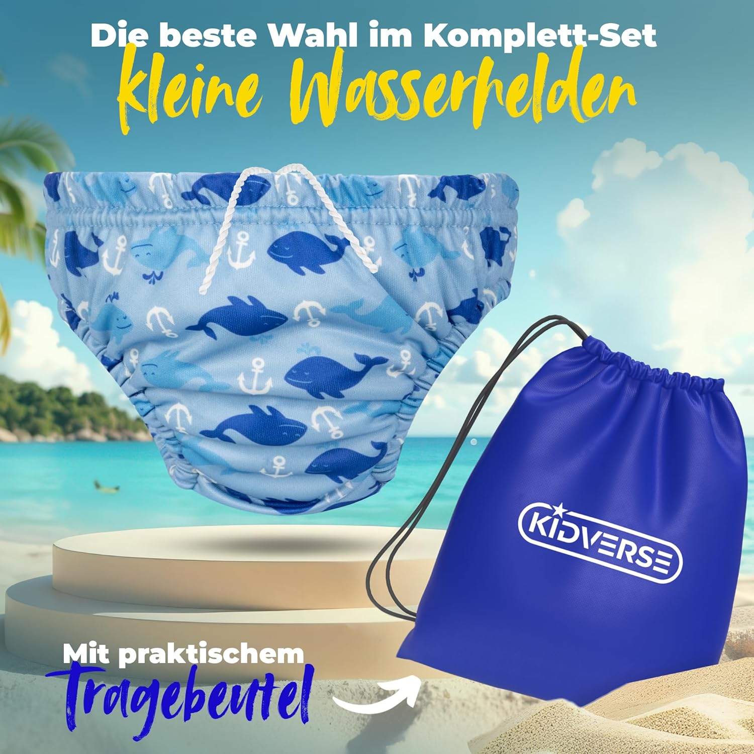 Thumbnail 2 de KIDVERSE Schwimmwindel Baby Badehose (ab 1 bis 2 Jahre) – wiederverwendbar, waschbar & mit Tragetasche