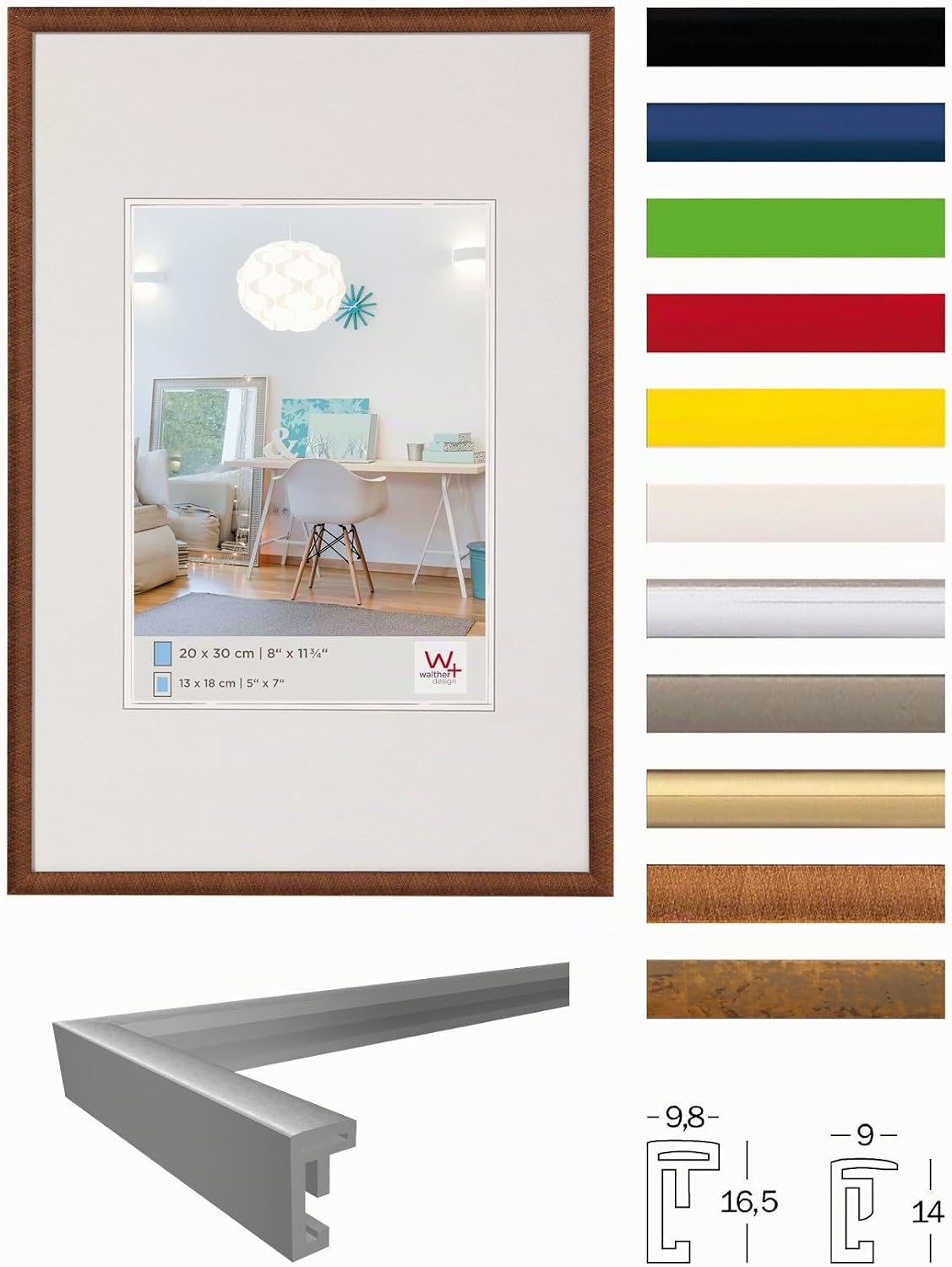 Thumbnail 1 de walther design New Lifestyle KV015U Cadre Photo en Plastique — 10 x 15 cm, Turquoise