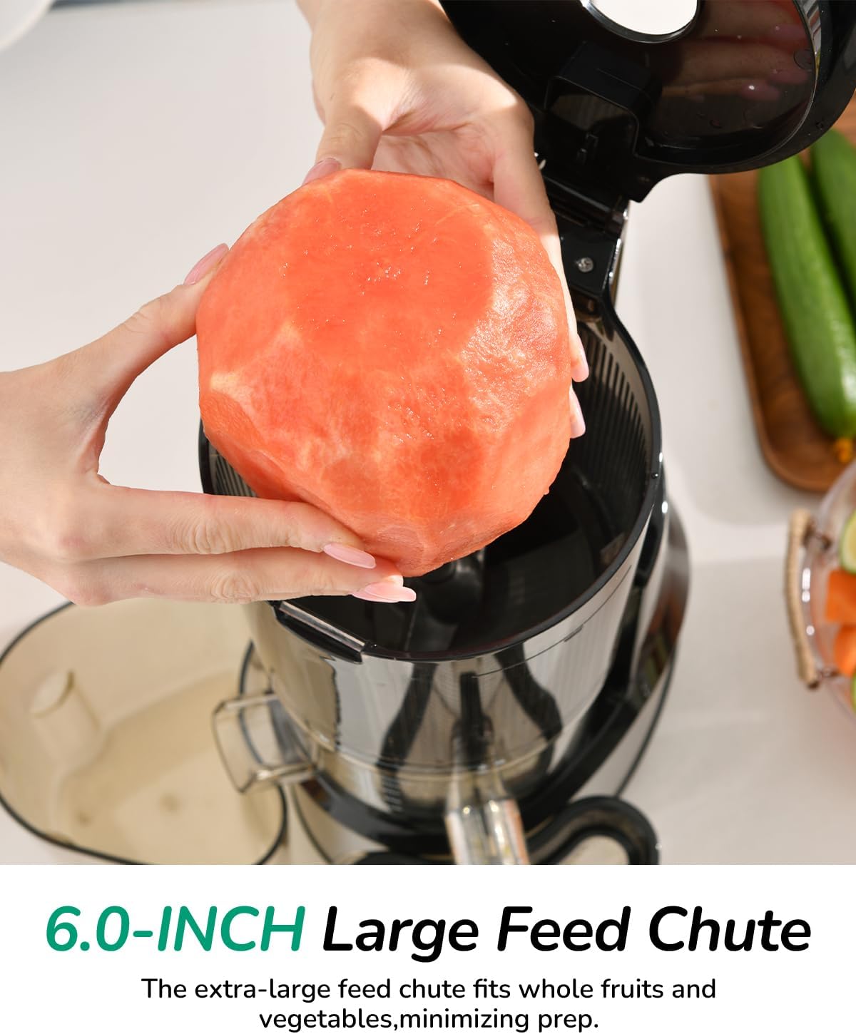 Thumbnail 2 de Canoly C09 Cold Press Juicer (6” extra-wide chute, 3-in-1 strainers) for juice, sorbet, and nut milk