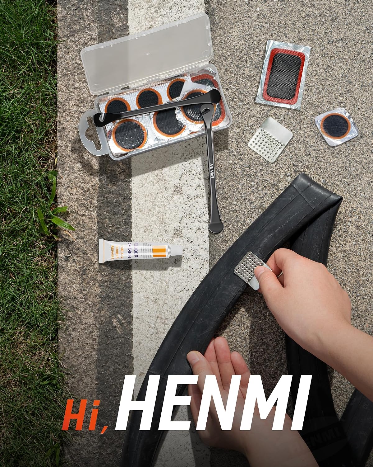 Thumbnail 6 de HENMI Flickzeug Fahrrad-Reparaturset inkl. Reifenheber & Reparaturkleber