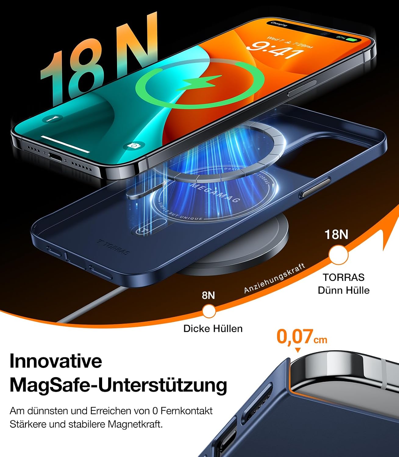 Thumbnail 2 de TORRAS Ultra Dünn Hülle iPhone 15 Pro MagSafe