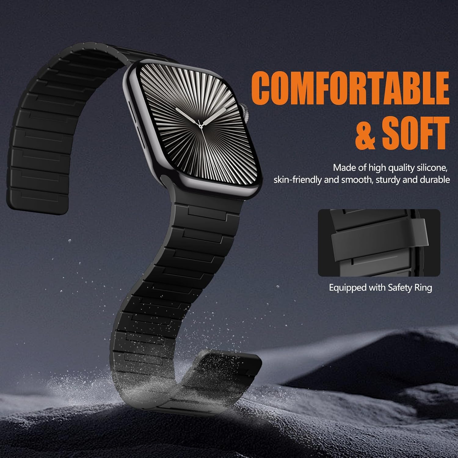 Thumbnail 2 de SNBLK Magnetic Silicone Apple Watch Band
