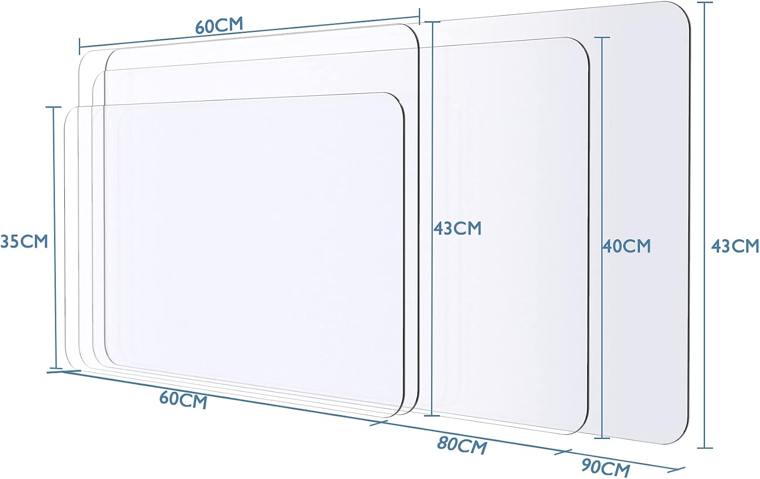 Thumbnail 6 de Oterri oterri Clear PVC Desk Pad, 23.6 x 13.7 in., Waterproof
