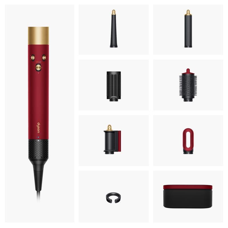 Detalle 2 de Dyson Airwrap i.d. 1300W: Moldeador Multifunción con Coanda e Iónica (Red Velvet/Gold)