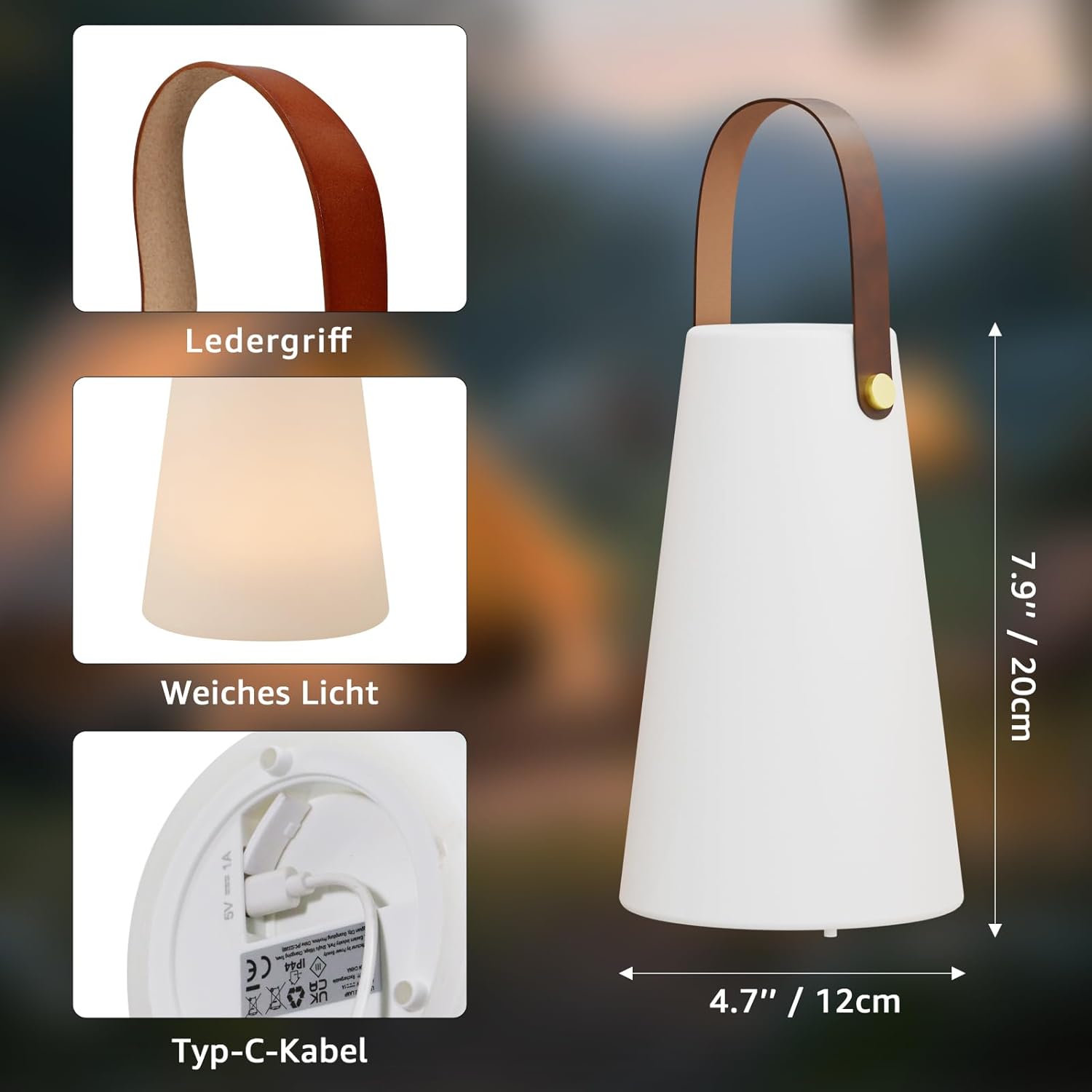Thumbnail 4 de MALUX Outdoor Lampe 2er Set: Kabellose LED-Tischlampen mit Fernbedienung, 8 Farben und IP44 – vielseitig für Garten, Haus und Hotel