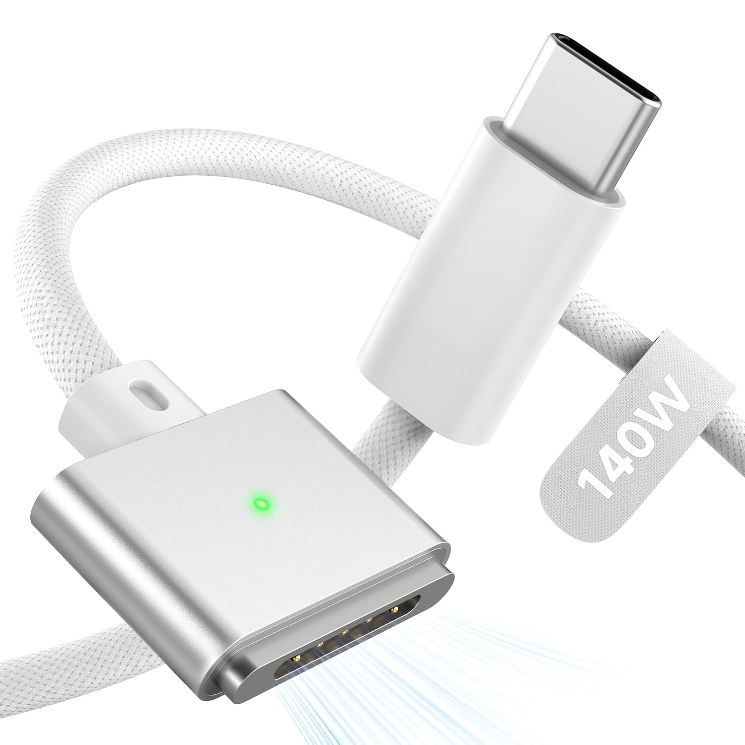 Detalle de LUCMO 27LMG3C Magnetic 3 USB-C Cable, 10 ft, 140W, White