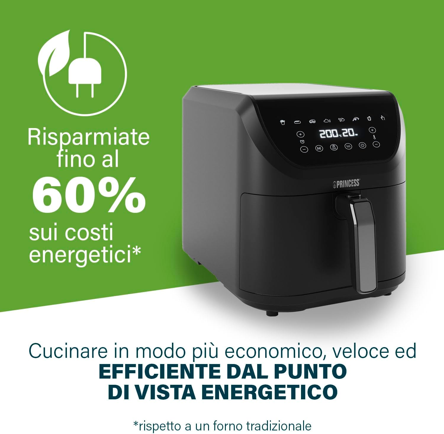 Thumbnail 2 de Princess Friggitrice senza olio SlimFry 8 L 2000 W (182256) salvaspazio