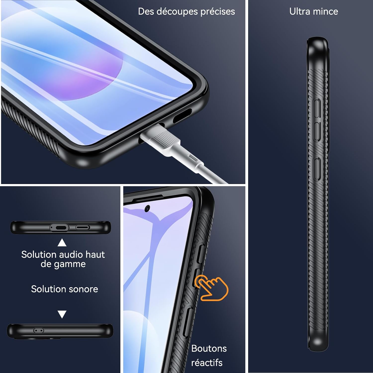 Thumbnail 4 de OWKEY Coque Galaxy A57 5G 360° TPU Noir