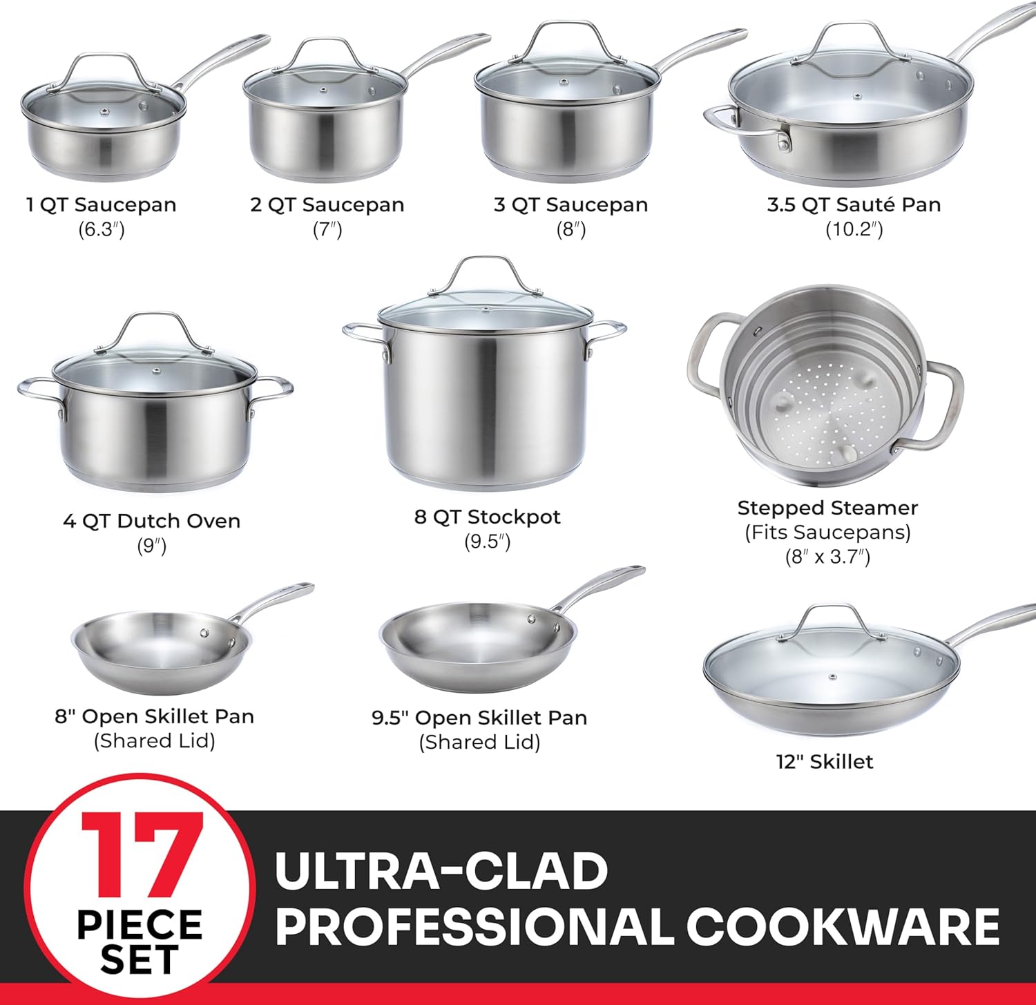 Thumbnail 4 de Mueller Ultra-Clad Pro 17-Piece Cookware Set