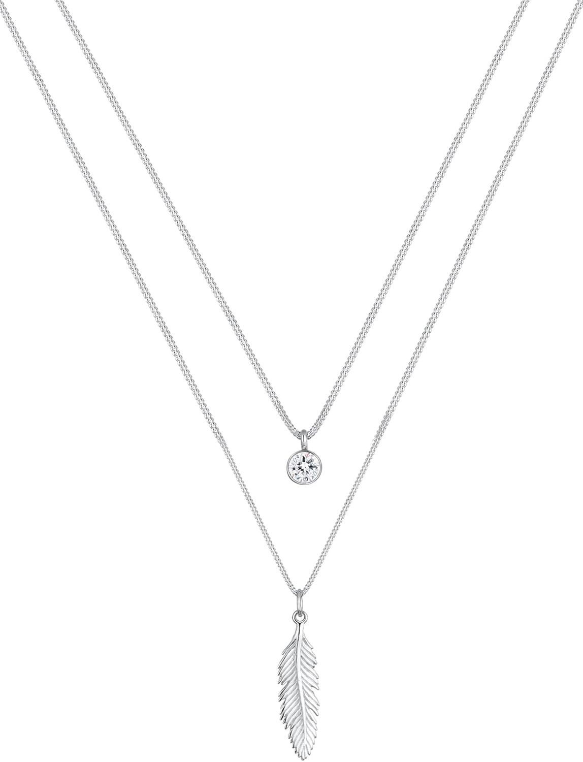 Thumbnail 1 de Elli Collares Pluma Boho con Cristal en Plata 925
