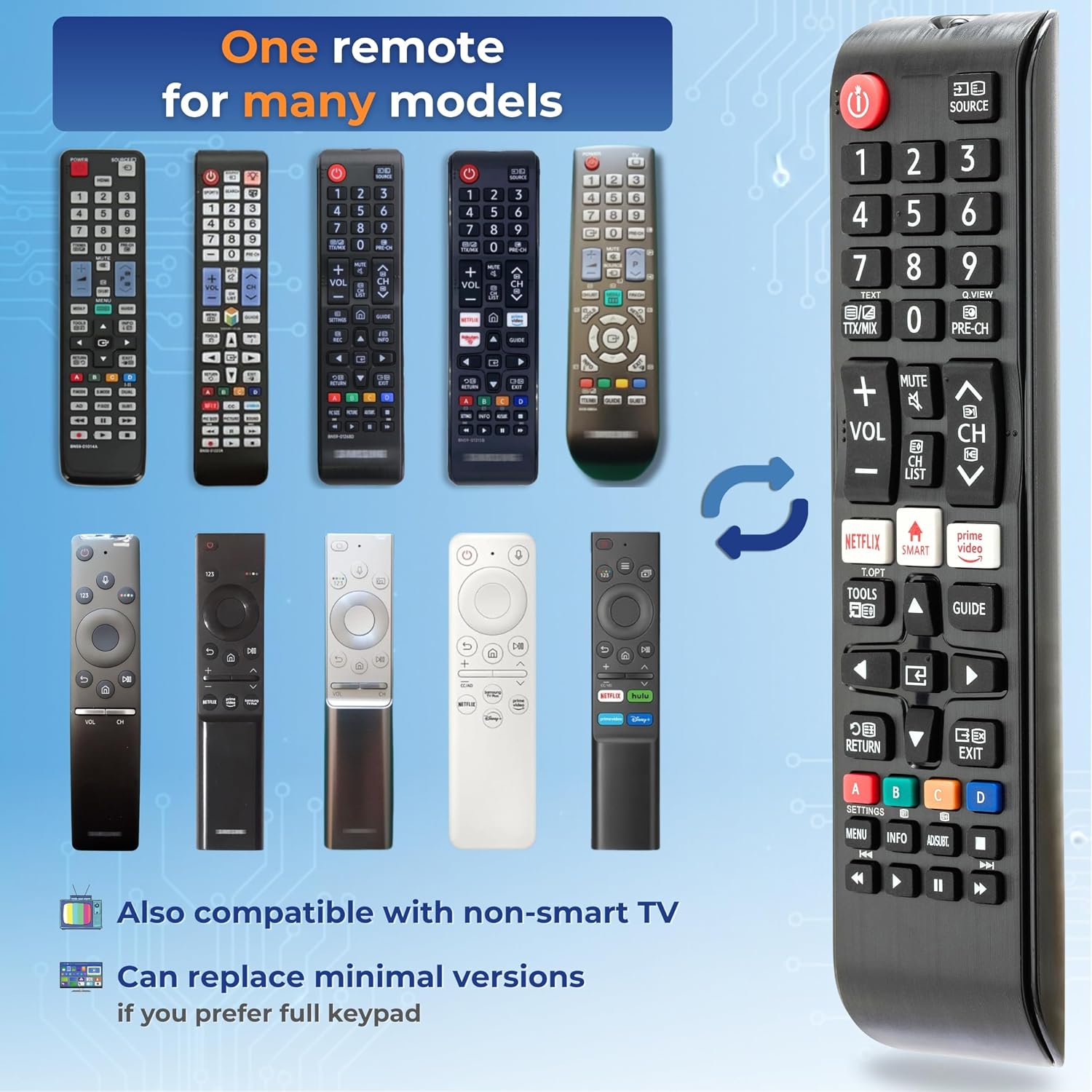 Thumbnail 6 de Koomando Universal Remote for Samsung TVs (AA59 / BN59 Series) – Ready to Use, with Netflix & Prime Video quick keys