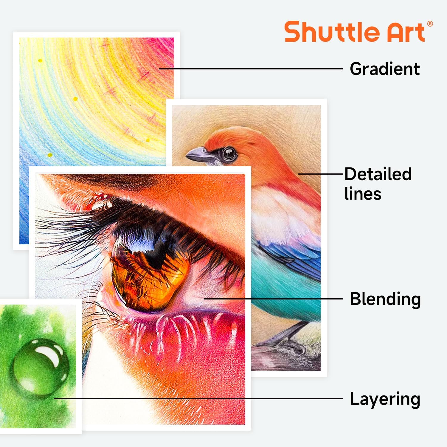 Detalle 2 de Shuttle Art 180 Buntstifte 🎨