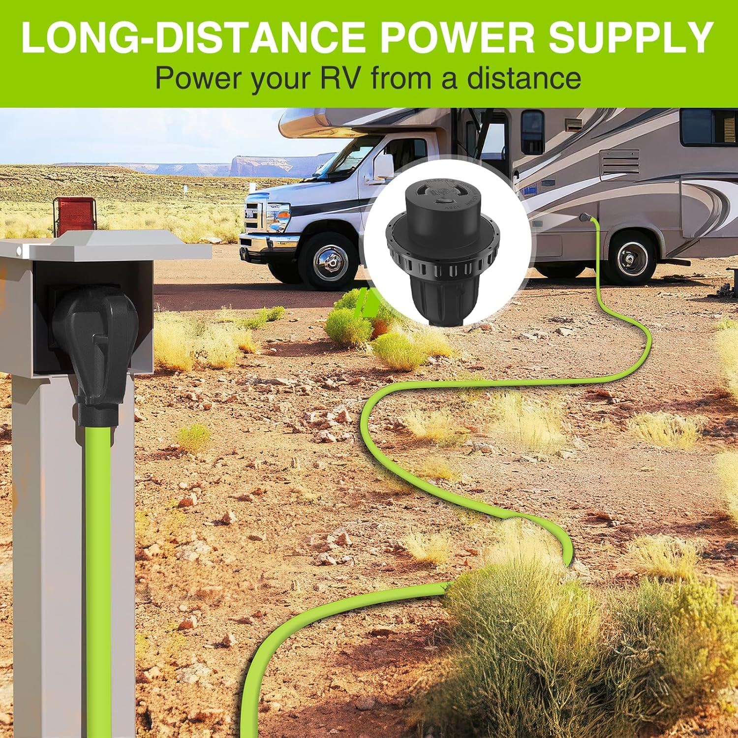 Thumbnail 1 de Nilight 50FT 30 Amp RV Locking Extension Cord (10/3 Pure Copper) — TT-30P to L5-30R, Weatherproof