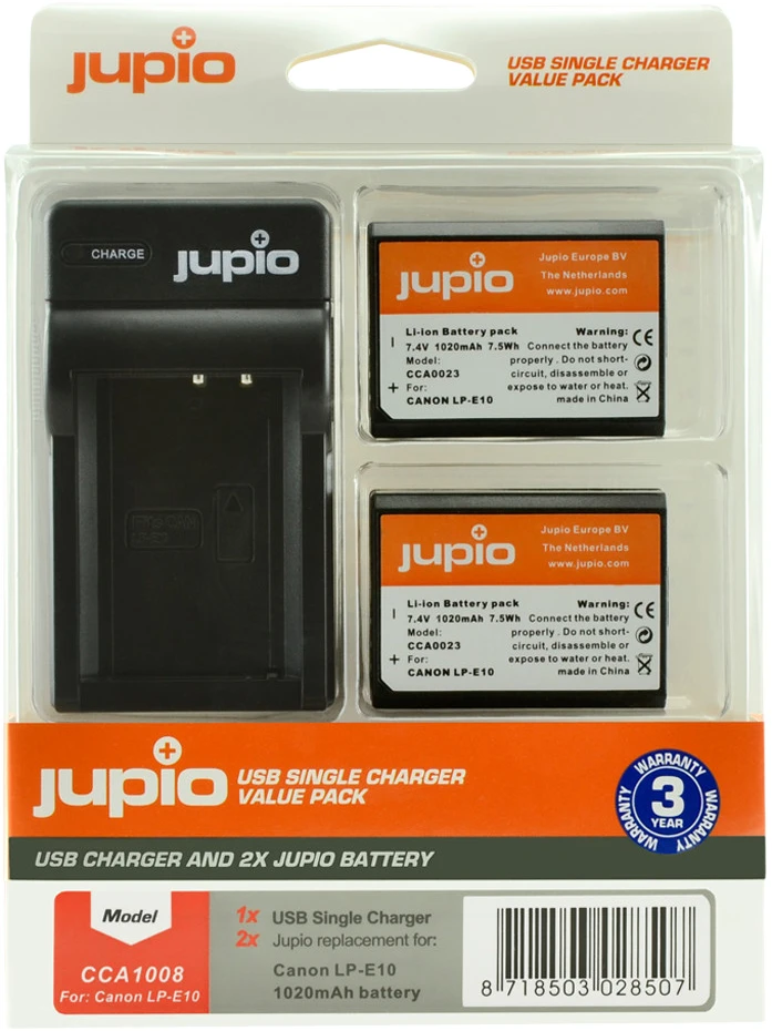 Thumbnail 1 de JUPIO LP‑E10 Battery Kit (2x) + USB Charger