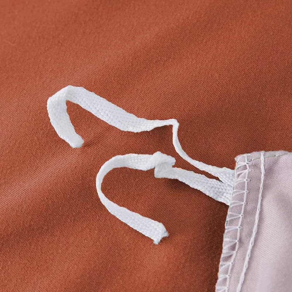 Detalle 2 de Michorinee Housse de Couette 220x240 Terracotta – Parure 2 Personnes en Microfibre avec Fermeture Éclair