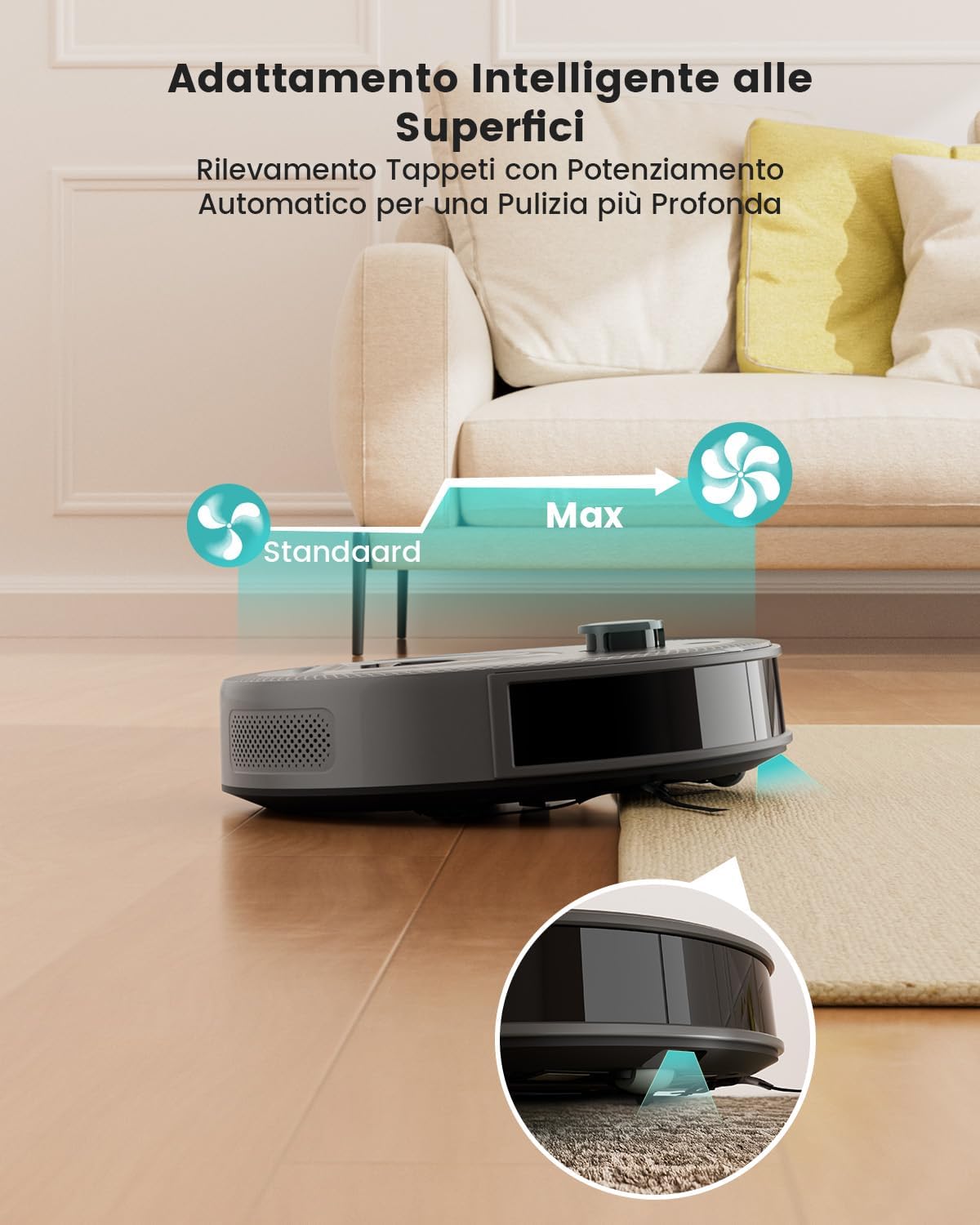 Detalle de Lefant M330Pro: robot aspirapolvere lavapavimenti con mappatura dToF e controllo vocale