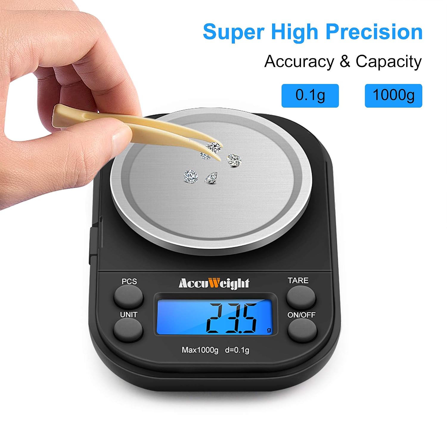 Thumbnail 6 de ACCUWEIGHT Mini Pocket-weegschaal, 1.000 g met 0,1 g resolutie