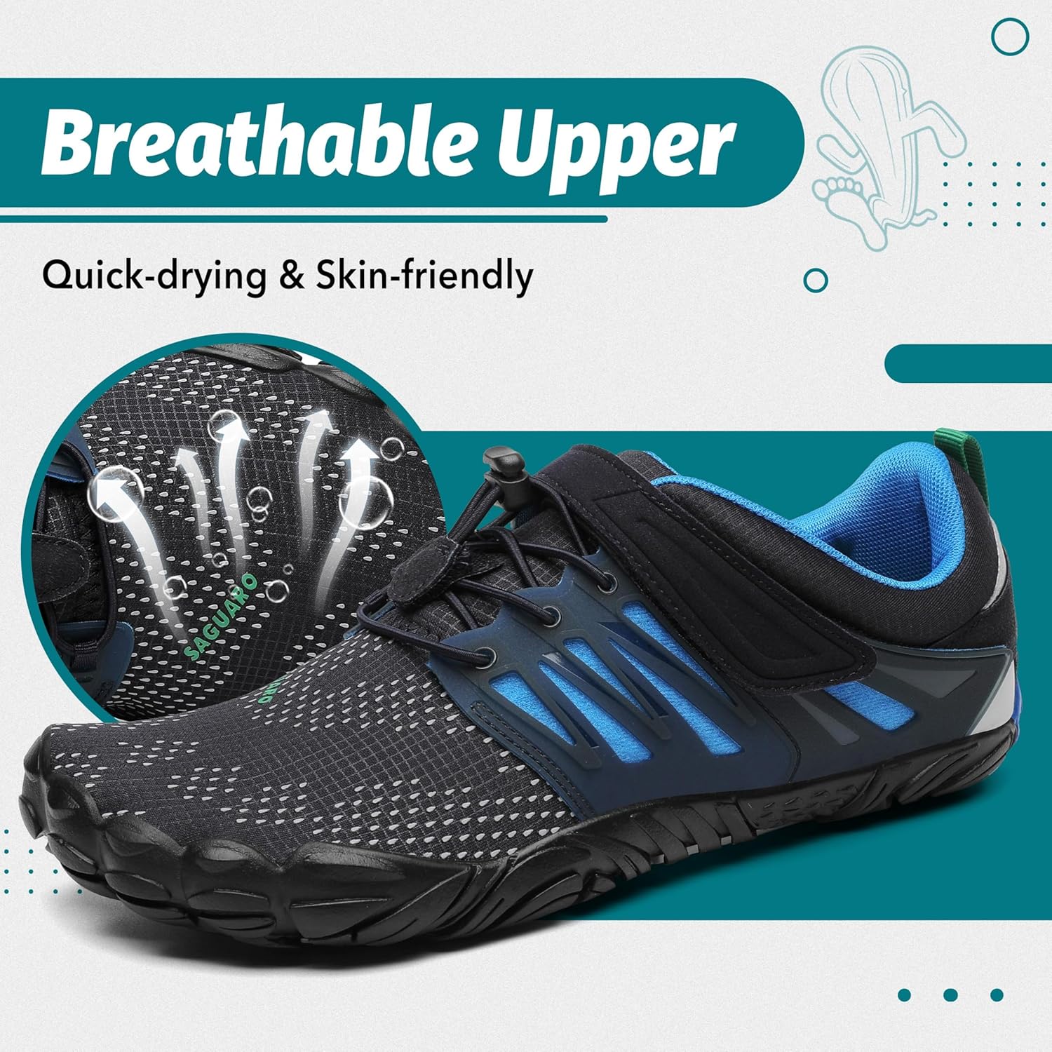 Thumbnail 2 de SAGUARO Barfußschuhe Outdoor Unisex – Breiter Zehenbereich, Zero-Drop Sohle, Gr. 36–48
