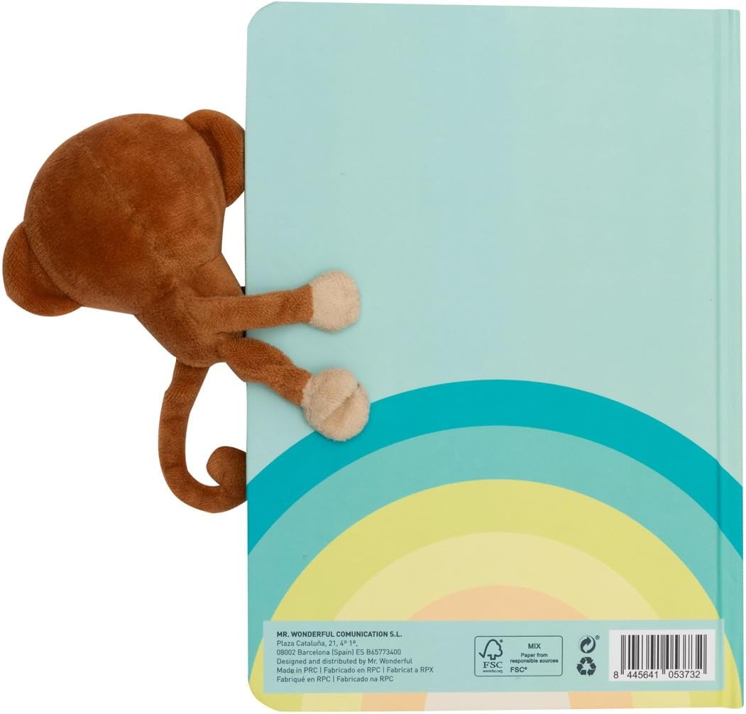 Thumbnail 1 de Mr. Wonderful - Cahier avec peluche et fermeture magnétique singe – Magic moments, 192 pages lignées