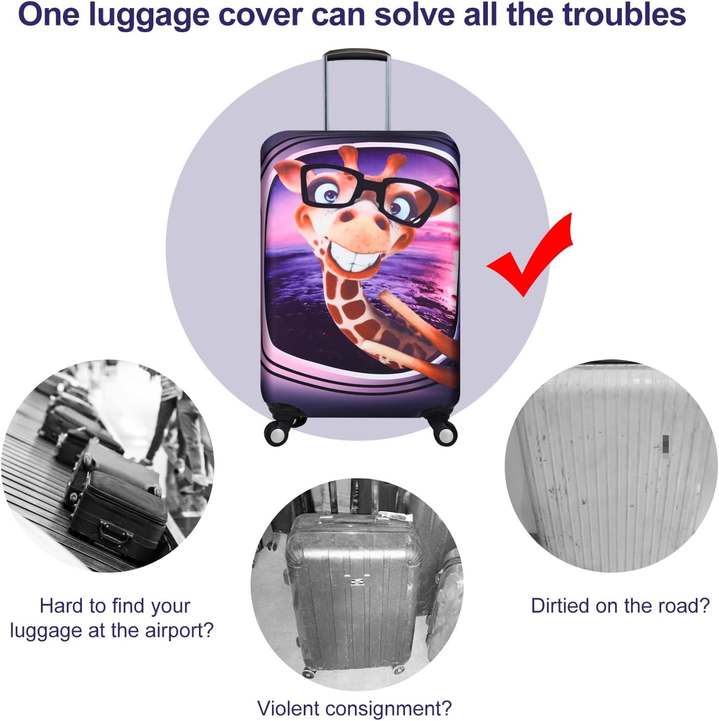 Detalle de 7-Mi Black Suitcase Protective Trolley Case Cover (18"-30")