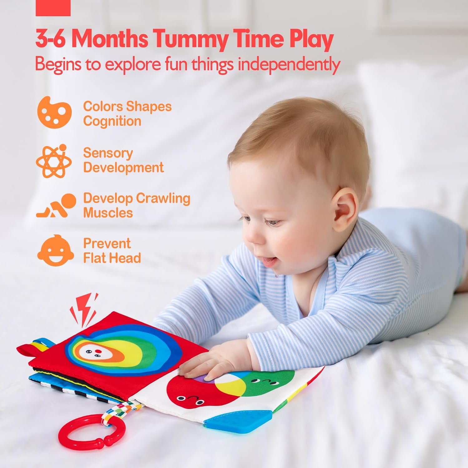 Thumbnail 4 de hahaland 2 Pack Baby Toys high-contrast soft books