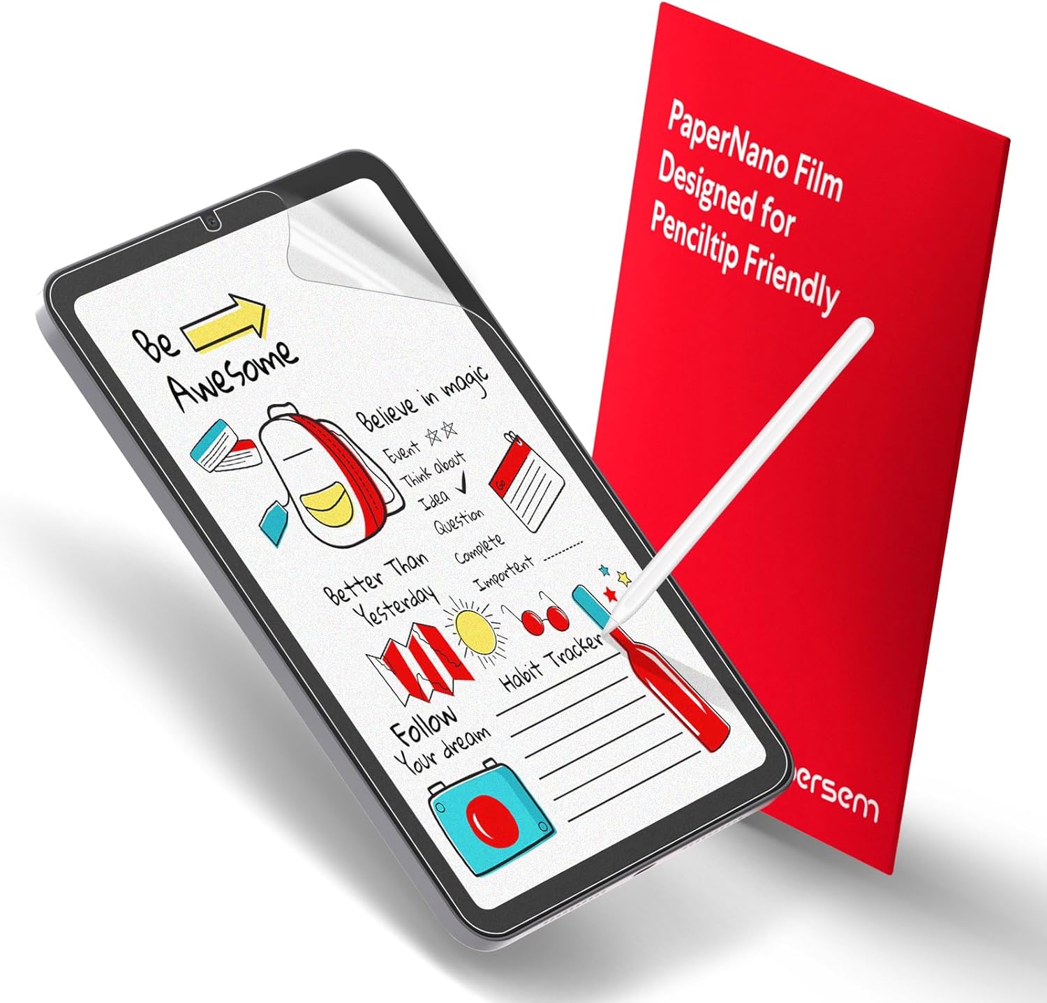 Thumbnail 6 de BERSEM 2er Papier-Schutzfolie für Samsung Galaxy Tab (S10 Lite/S10 FE/S9 FE/S11/S9/S8/S7) – Blendschutz & Schreibgefühl