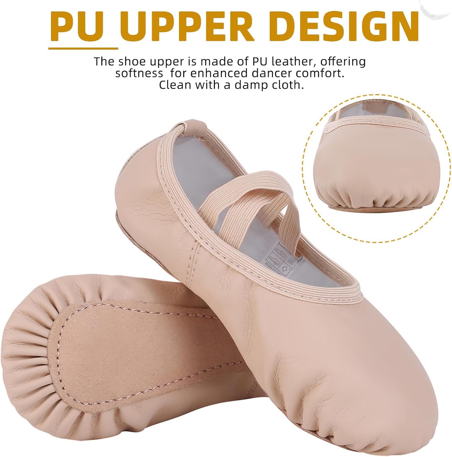 Thumbnail 3 de Acfoda Ballet Shoes for Girls Leather Full Sole