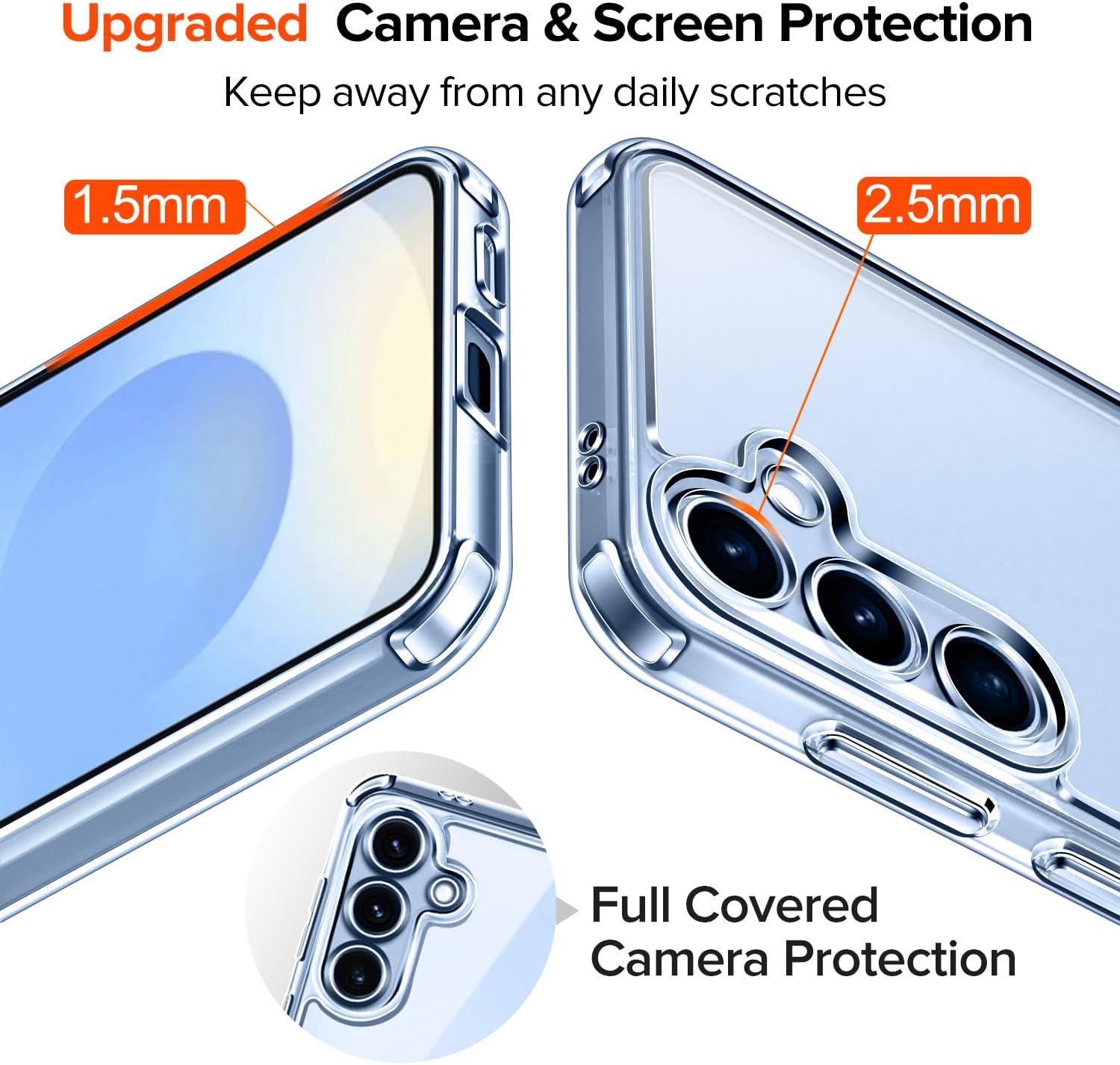 Thumbnail 4 de iVoler Anti Ingiallimento Chiaro Cover per Samsung Galaxy S25 5G con 2 Pellicole Vetro Temperato – Protezione 360°