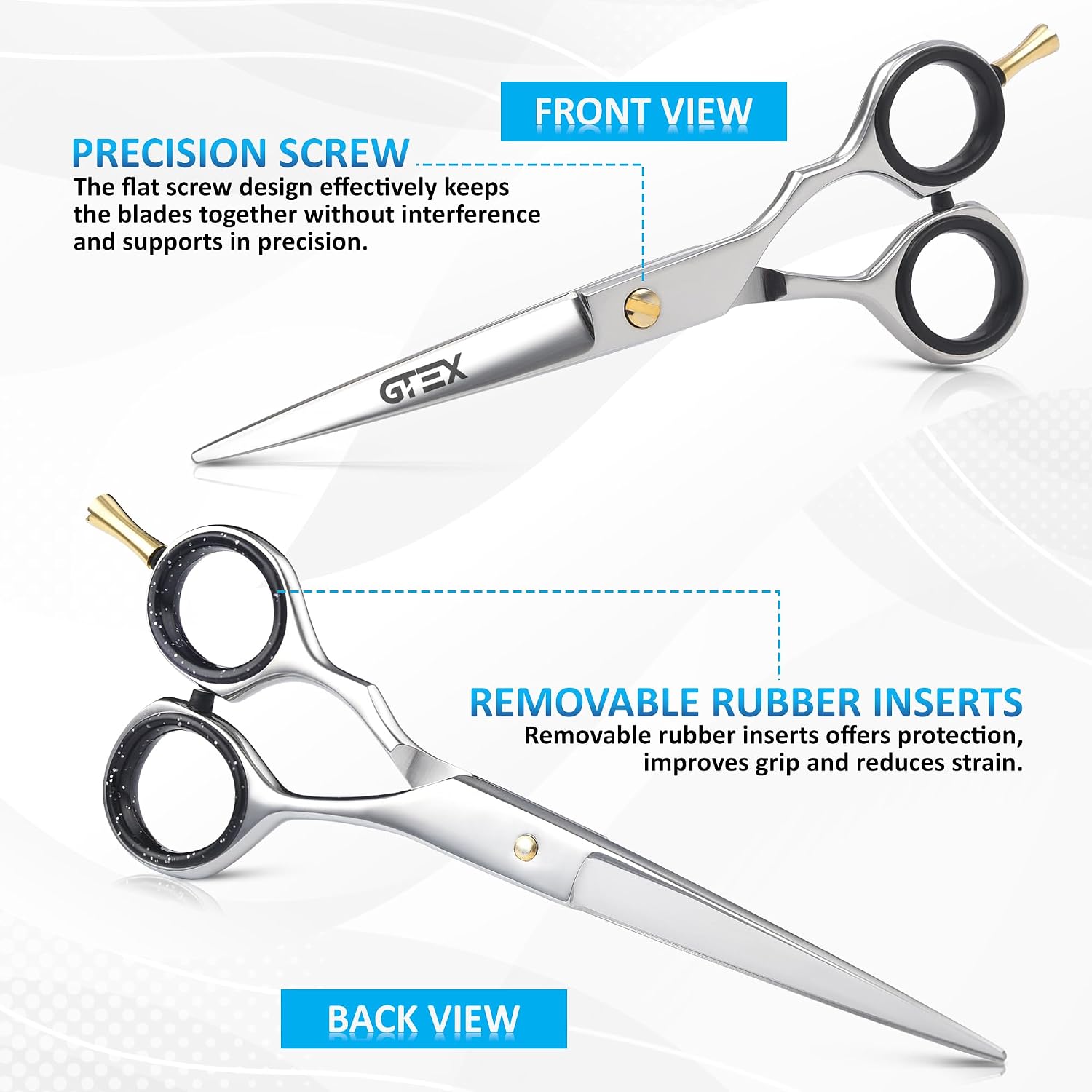 Thumbnail 4 de GTEX Hair Scissors, 6.5 Inch Professional Hair Cutting Scissors for Women, Men, and Adults