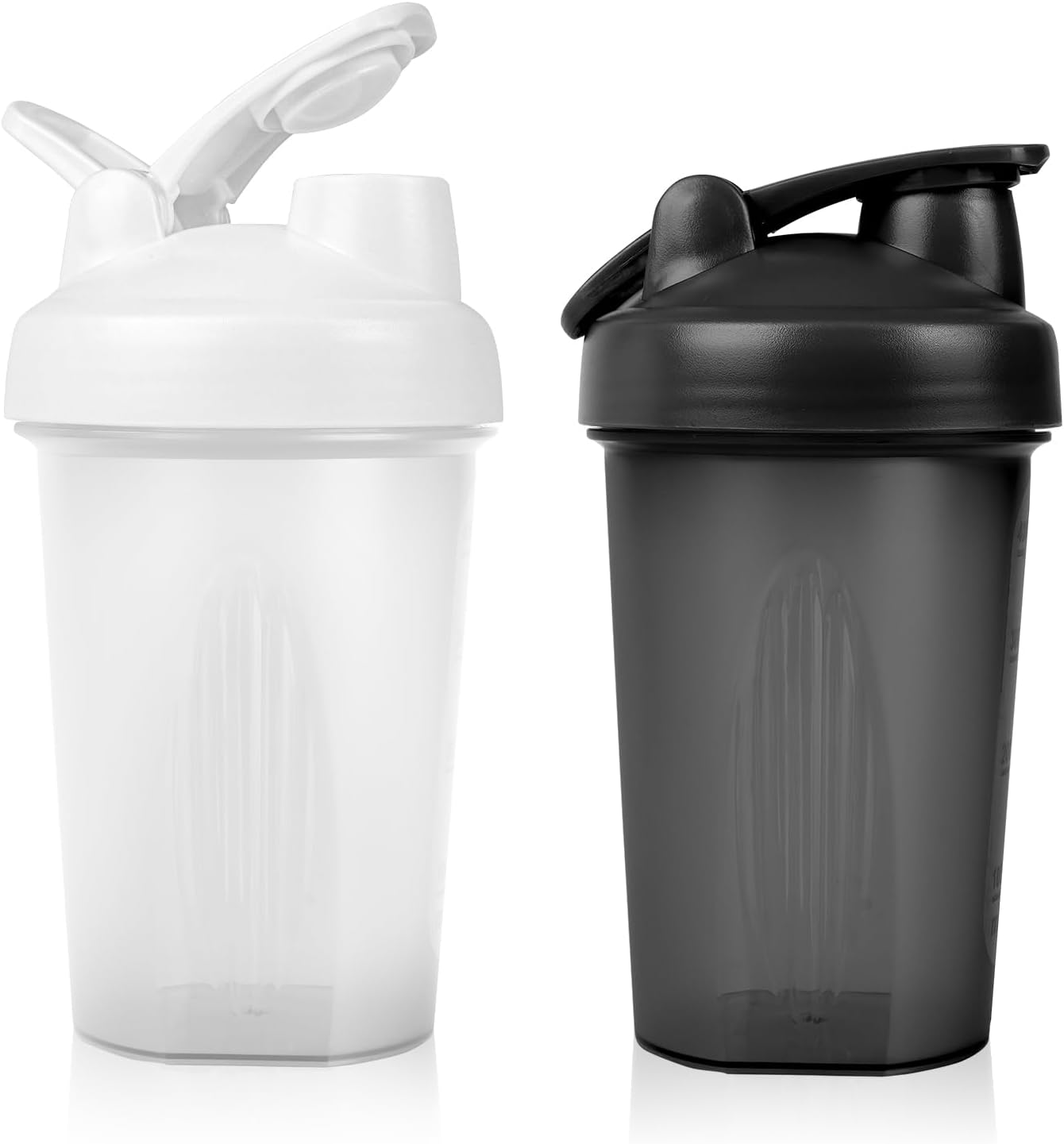 Detalle de ACWOO 4641199 eiwitshakers, 500 ml, 2 stuks in zwart en wit