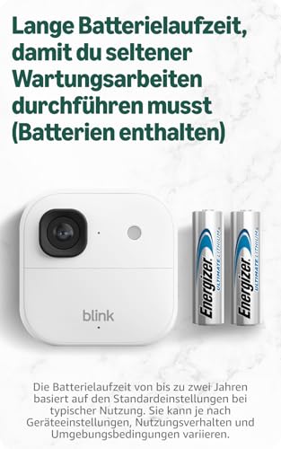 Detalle 2 de Blink Outdoor 2K+ Kamera mit Blink Videotürklingel 2K+ Batterie – Weiß, inkl. Sync Module Core