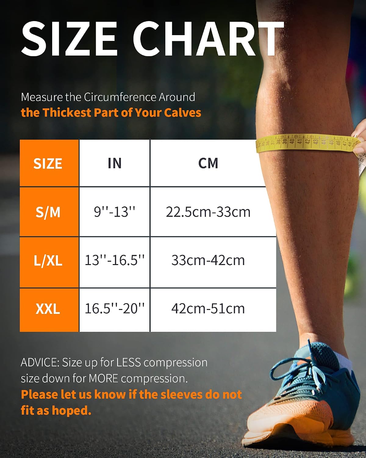 Detalle de CAMBIVO CS12 Calf Compression Sleeves, Black XXL, 3 Pairs
